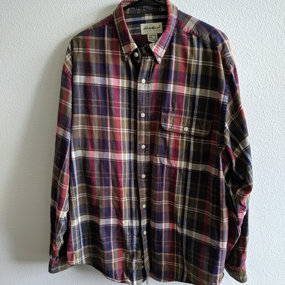 Eddie Bauer Men's Plaid Flannel Button Down Shirt - Picture 1 of 6
